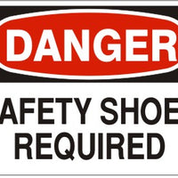 Danger Safety Shoes Required Signs | D-7111