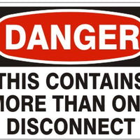 Danger This Contains More Than One Disconnect Signs | D-8104