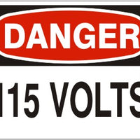 Danger 115 Volts Signs | D-8704