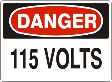 Danger 115 Volts Signs | D-8704