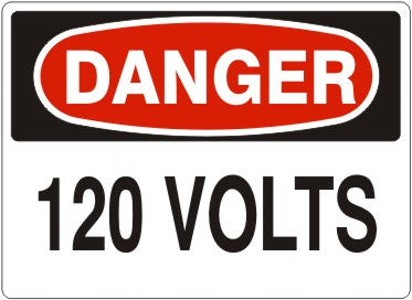 Danger 120 Volts Signs | D-8705