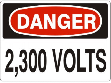 Danger 2,300 Volts Signs | D-8708