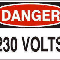 Danger 230 Volts Signs | D-8714