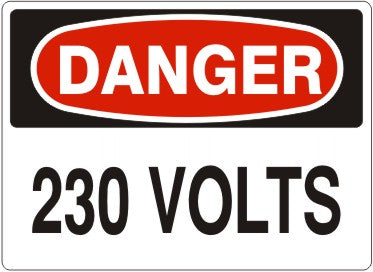 Danger 230 Volts Signs | D-8714