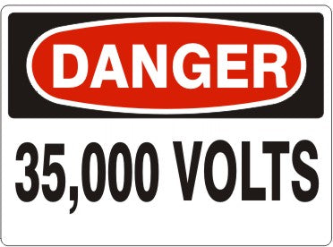 Danger 35,000 Volts Signs | D-8718