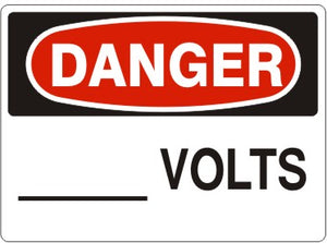 Danger ____ Volts Signs | D-8731