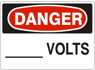Danger ____ Volts Signs | D-8731
