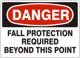 Danger Fall Protection Required Beyond This Point Signs | D-8742