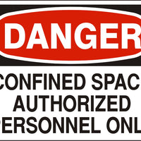 Danger Confined Space Authorized Personnel Only Signs | D-9630