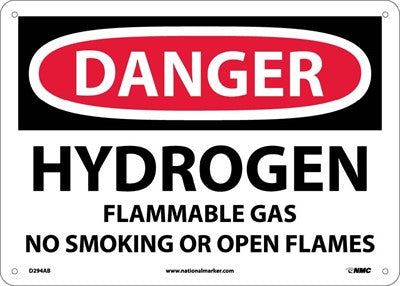 DANGER, HYDROGEN FLAMMABLE GAS NO SMOKING OR OPEN. . ., 10X14, PS VINYL