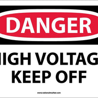 DANGER, HIGH VOLTAGE KEEP OFF, 10X14, PS VINYL