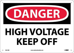 DANGER, HIGH VOLTAGE KEEP OFF, 10X14, PS VINYL
