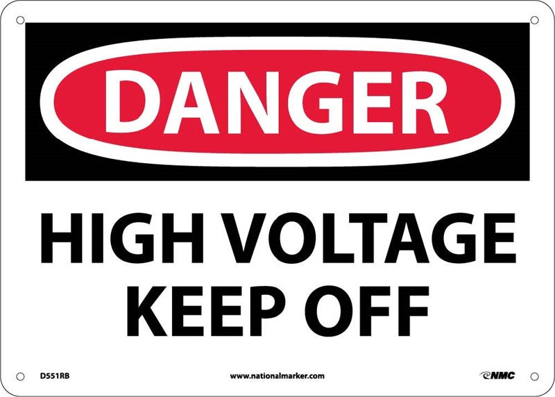 DANGER, HIGH VOLTAGE KEEP OFF, 10X14, PS VINYL