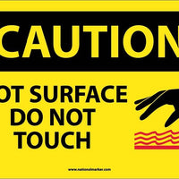 CAUTION, HOT SURFACE DO NOT TOUCH, GRAPHIC, 10X14, RIGID PLASTIC