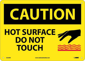 CAUTION, HOT SURFACE DO NOT TOUCH, GRAPHIC, 10X14, RIGID PLASTIC