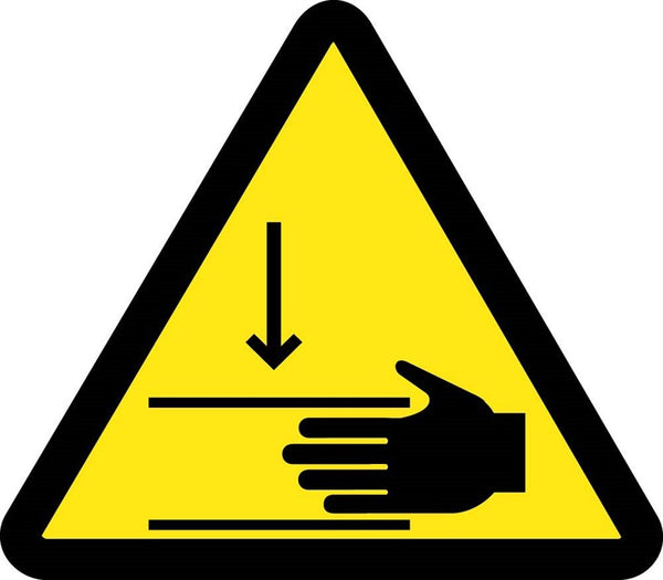LABEL, GRAPHIC FOR CRUSH HAZARD, 2IN DIA, PS VINYL