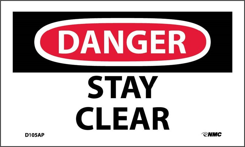DANGER, STAY CLEAR, 3X5, PS VINYL 5PK