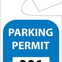 PARKING PERMIT, REARVIEW MIRROR, BLUE, 001-100
