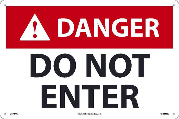 DANGER, DO NOT ENTER, 7X10, .050 RIGID PLASTIC