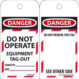 Danger Do Not Operate Equipment Taged-Out  Lockout Tags | LOTAG13
