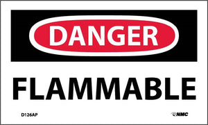 DANGER, FLAMMABLE, 3X5, PS VINYL, 5/PK