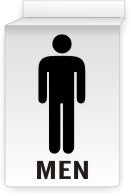 Men With Graphic Ceiling Double-Sided Signs