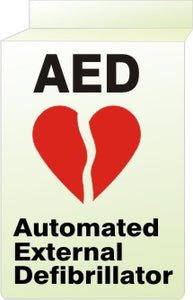 AED Automated External Defibrillator With Graphic Ceiling Double-Sided Signs