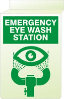 Emergency Eye Wash Station With Graphic Ceiling Double-Sided Signs
