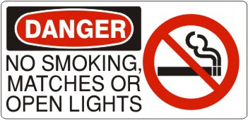 Danger No Smoking Matches Or Open Lights Signs | DP-4740
