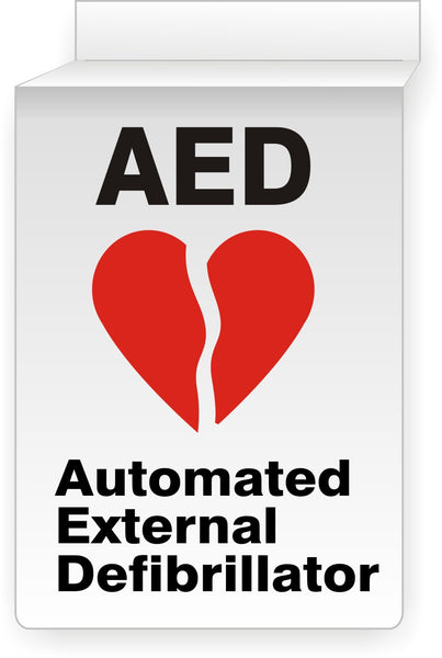 AED Automated External Defibrillator With Graphic Ceiling Double-Sided Signs