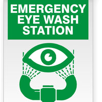 Emergency Eye Wash Station With Graphic Ceiling Double-Sided Signs