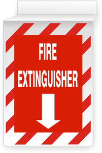 Fire Extinguisher With Down Arrow Ceiling Double-Sided Signs