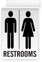 Restrooms With Graphic Ceiling Double-Sided Signs

