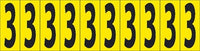 NUMBER CARD, 1" 3 (10 NUMBERS/CARD), PS CLOTH
