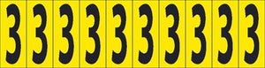 NUMBER CARD, 1" 3 (10 NUMBERS/CARD), PS CLOTH