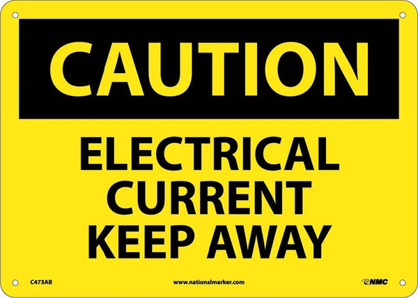 CAUTION, ELECTRICAL CURRENT KEEP AWAY, 10X14, RIGID PLASTIC