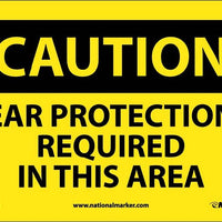 CAUTION, EAR PROTECTION REQUIRED IN THIS AREA, 10X14, .040 ALUM
