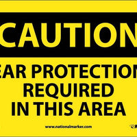 CAUTION, EAR PROTECTION REQUIRED IN THIS AREA, 10X14, RIGID PLASTIC