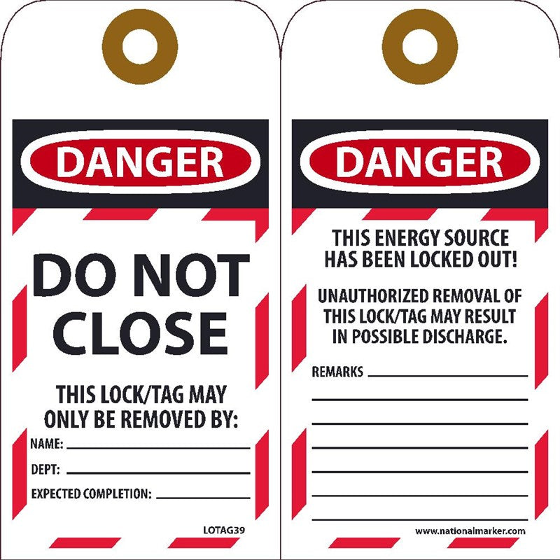 Do Not Close Lockout Tags | LOTAG39