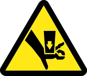 LABEL, GRAPHIC FOR CRUSH HAZARD, 4IN DIA, PS VINYL