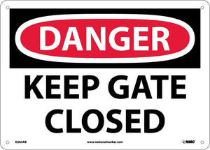 DANGER, KEEP GATE CLOSED, 10X14, .040 ALUM