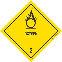 DOT SHIPPING LABELS, OXYGEN 2, 4X4, PS PAPER, 500/RL