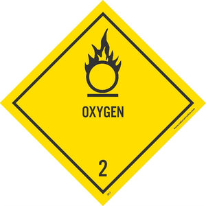 DOT SHIPPING LABELS, OXYGEN 2, 4X4, PS PAPER, 500/RL