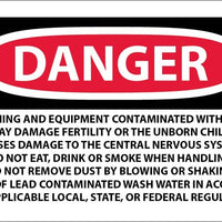 LABELS, DANGER LEAD CONTAINING HAZARDOUS WASTE AVOID CREATING DUST RQ HAZARDOUS SUBSTANCE SOLID, N.O.S. (PAINT RESIDUE-LEAD) NA 9189 (ORM-E), 3X5, PS PAPER, 500