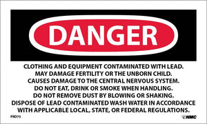LABELS, DANGER LEAD CONTAINING HAZARDOUS WASTE AVOID CREATING DUST RQ HAZARDOUS SUBSTANCE SOLID, N.O.S. (PAINT RESIDUE-LEAD) NA 9189 (ORM-E), 3X5, PS PAPER, 500