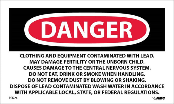 LABELS, DANGER LEAD CONTAINING HAZARDOUS WASTE AVOID CREATING DUST RQ HAZARDOUS SUBSTANCE SOLID, N.O.S. (PAINT RESIDUE-LEAD) NA 9189 (ORM-E), 3X5, PS PAPER, 500