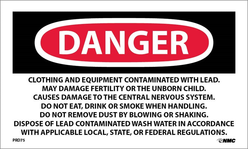 LABELS, DANGER LEAD CONTAINING HAZARDOUS WASTE AVOID CREATING DUST RQ HAZARDOUS SUBSTANCE SOLID, N.O.S. (PAINT RESIDUE-LEAD) NA 9189 (ORM-E), 3X5, PS PAPER, 500