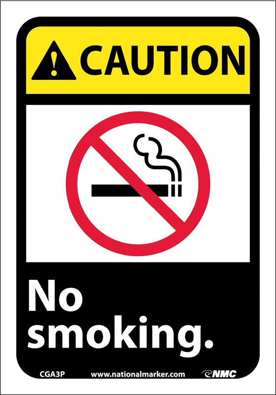 CAUTION, NO SMOKING (W/GRAPHIC), 14X10, PS VINYL