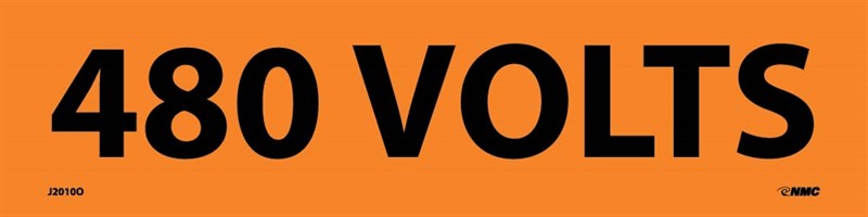VOLTAGE MARKER, PS VINYL, 480 VOLTS, 2 1/4X9