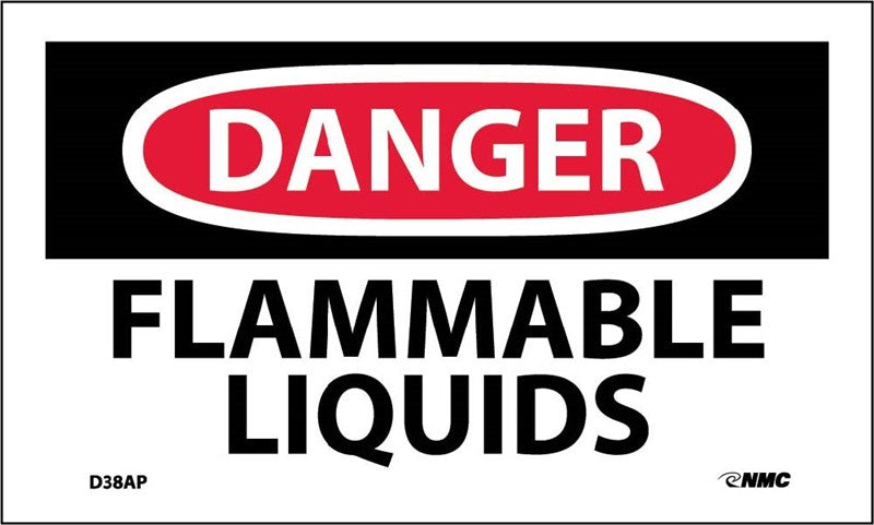 DANGER, FLAMMABLE LIQUIDS, 3X5, PS VINYL, 5PK